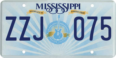MS license plate ZZJ075