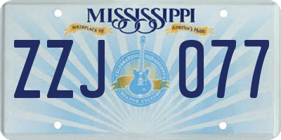 MS license plate ZZJ077