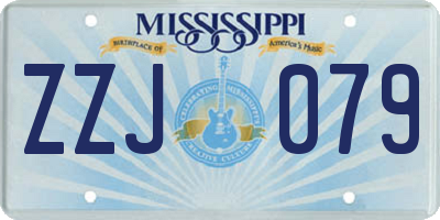 MS license plate ZZJ079