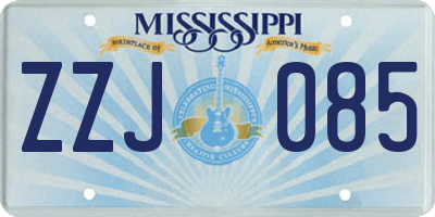 MS license plate ZZJ085