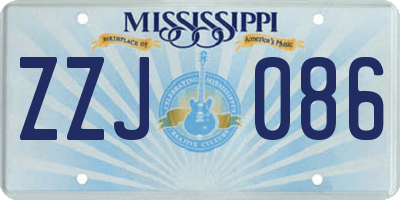 MS license plate ZZJ086
