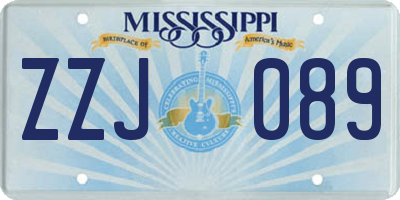 MS license plate ZZJ089