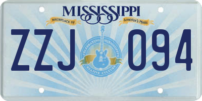MS license plate ZZJ094