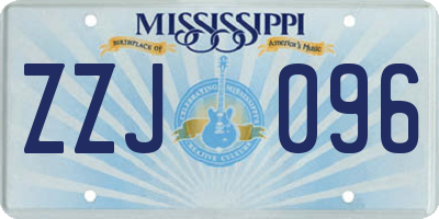 MS license plate ZZJ096