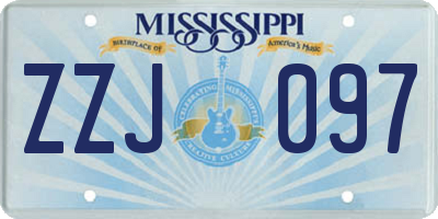 MS license plate ZZJ097
