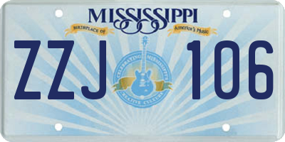 MS license plate ZZJ106