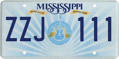 MS license plate ZZJ111