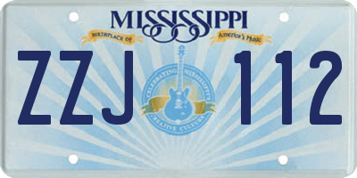 MS license plate ZZJ112