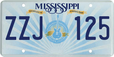 MS license plate ZZJ125