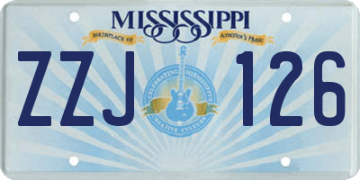 MS license plate ZZJ126