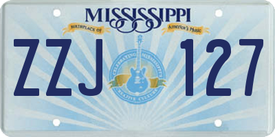 MS license plate ZZJ127