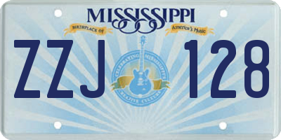 MS license plate ZZJ128