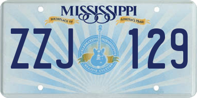 MS license plate ZZJ129