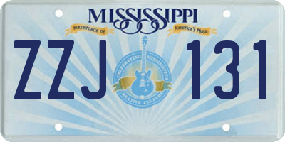MS license plate ZZJ131