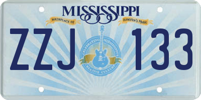 MS license plate ZZJ133