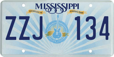 MS license plate ZZJ134