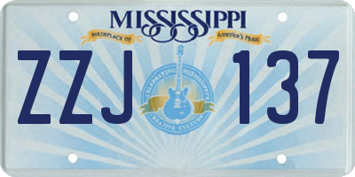 MS license plate ZZJ137