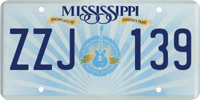 MS license plate ZZJ139