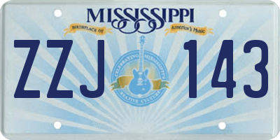 MS license plate ZZJ143