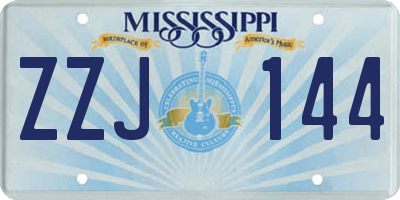 MS license plate ZZJ144