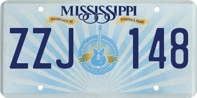MS license plate ZZJ148