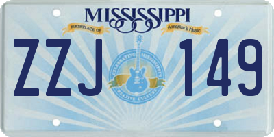 MS license plate ZZJ149