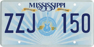 MS license plate ZZJ150