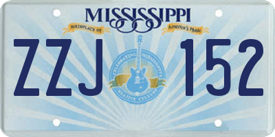 MS license plate ZZJ152