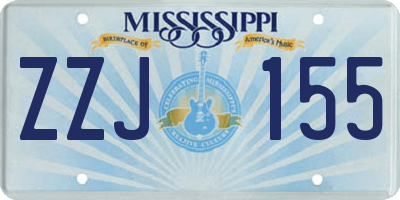 MS license plate ZZJ155
