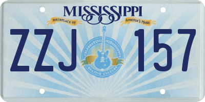 MS license plate ZZJ157