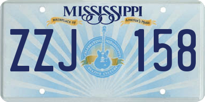 MS license plate ZZJ158