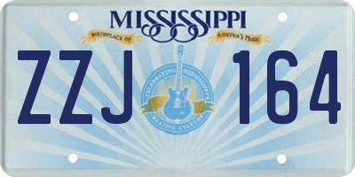 MS license plate ZZJ164