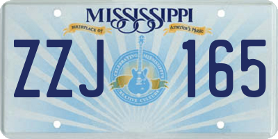 MS license plate ZZJ165
