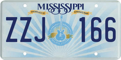 MS license plate ZZJ166