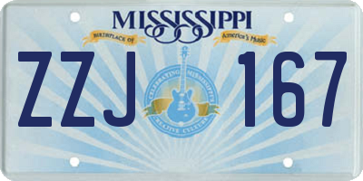 MS license plate ZZJ167