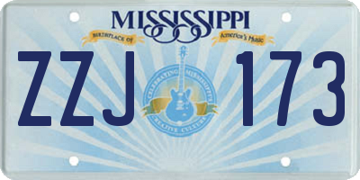 MS license plate ZZJ173