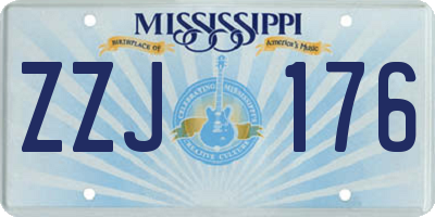MS license plate ZZJ176