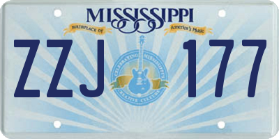 MS license plate ZZJ177