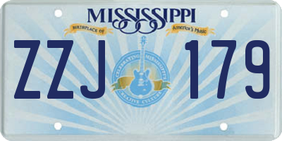 MS license plate ZZJ179