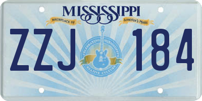 MS license plate ZZJ184
