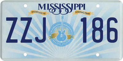 MS license plate ZZJ186