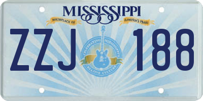 MS license plate ZZJ188