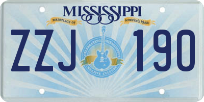 MS license plate ZZJ190