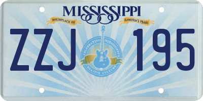 MS license plate ZZJ195