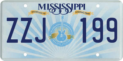 MS license plate ZZJ199