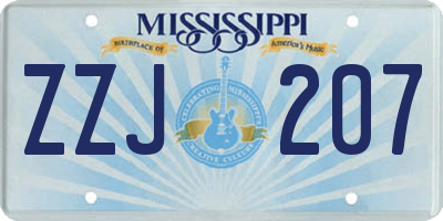 MS license plate ZZJ207