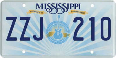 MS license plate ZZJ210