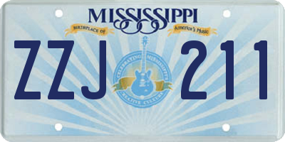 MS license plate ZZJ211