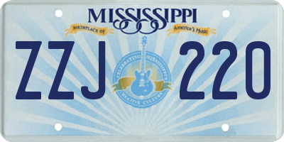 MS license plate ZZJ220