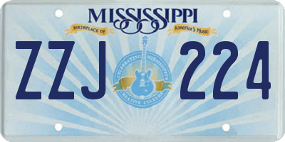 MS license plate ZZJ224